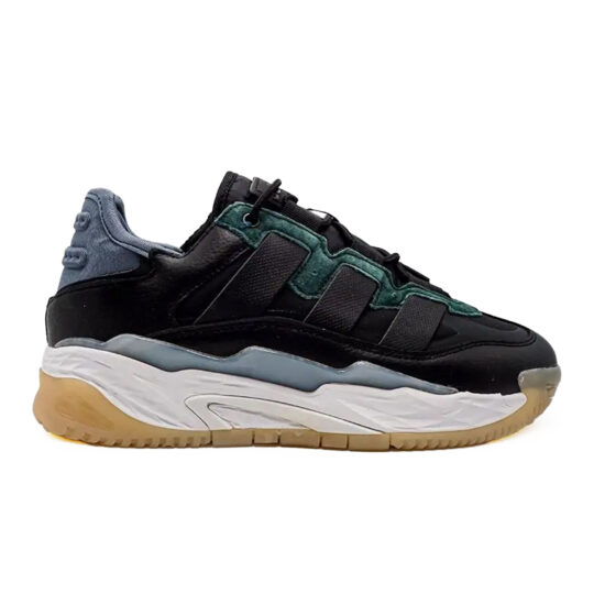 ADIDAS NITEBALL BLACK WHITE WITH YELLOW SOLE