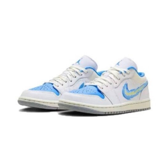NIKE AIR JORDAN 1 LOW BORN TO FLY SAIL UNIVERSITY BLUE