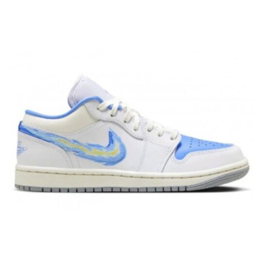NIKE AIR JORDAN 1 LOW BORN TO FLY SAIL UNIVERSITY BLUE