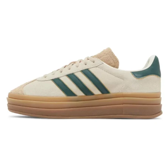 ADIDAS GAZELLE BOLD MAGIC BEIGE COLLEGIATE GREEN